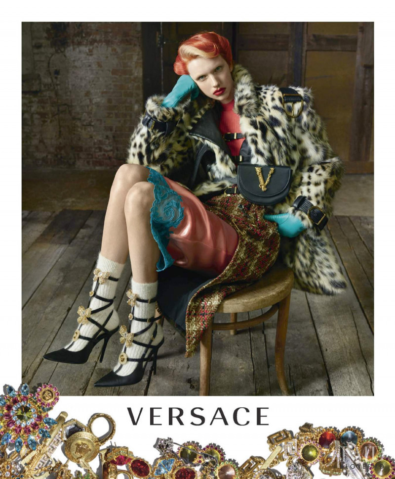 Bente Oort featured in  the Versace advertisement for Autumn/Winter 2019