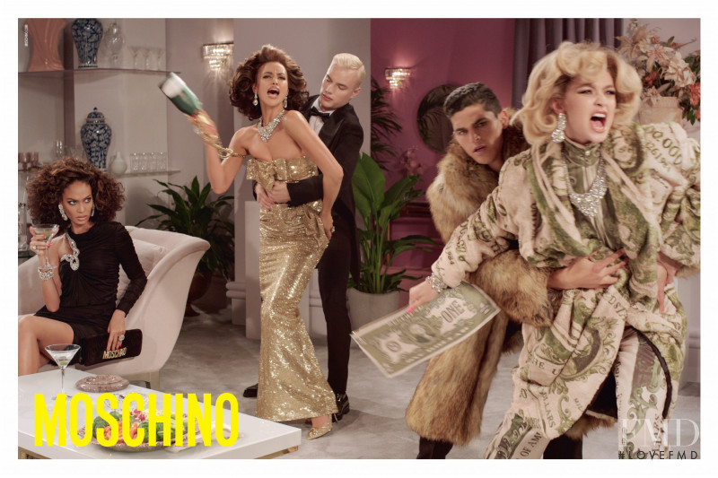 Denek Kania featured in  the Moschino advertisement for Autumn/Winter 2019