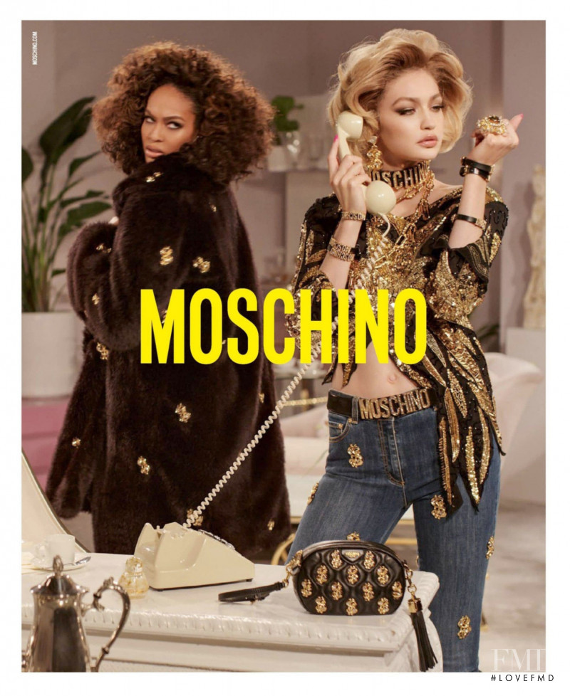 Gigi Hadid featured in  the Moschino advertisement for Autumn/Winter 2019