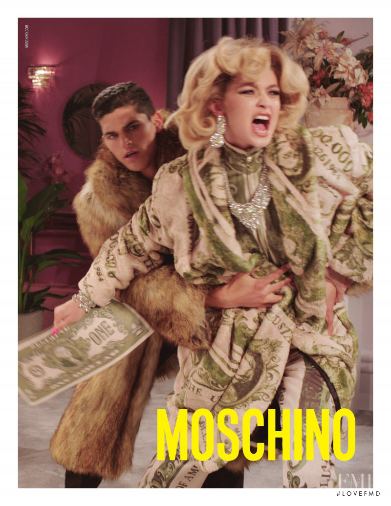 Trevor Signorino featured in  the Moschino advertisement for Autumn/Winter 2019