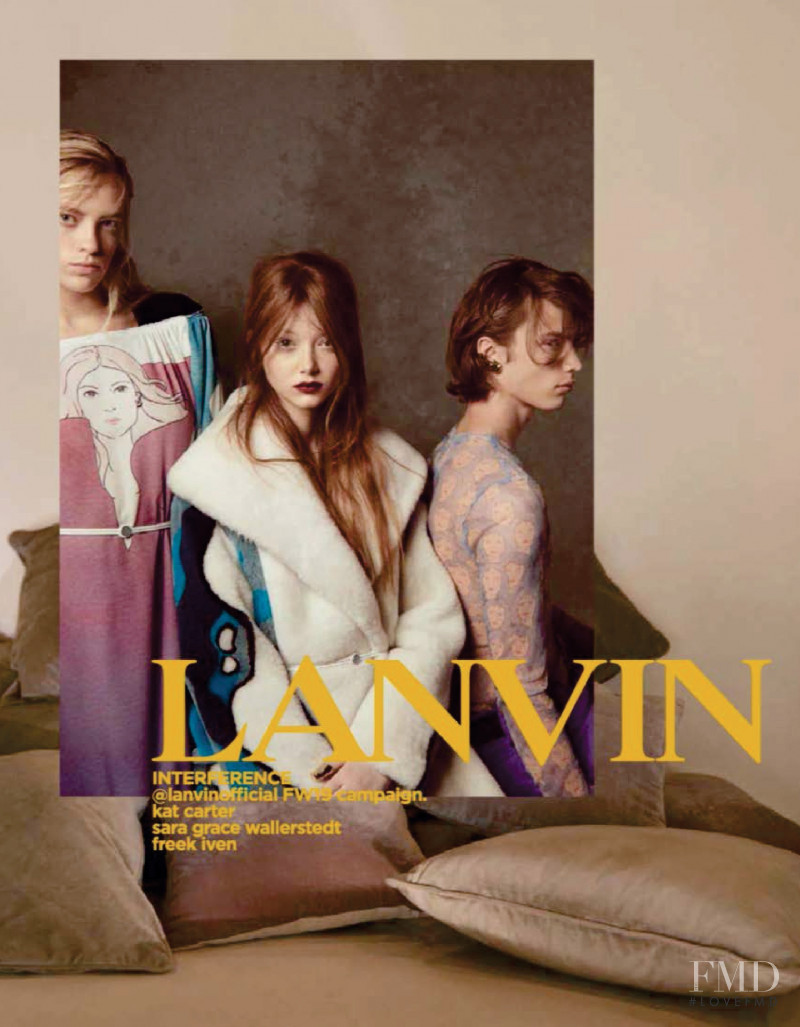 Sara Grace Wallerstedt featured in  the Lanvin advertisement for Autumn/Winter 2019