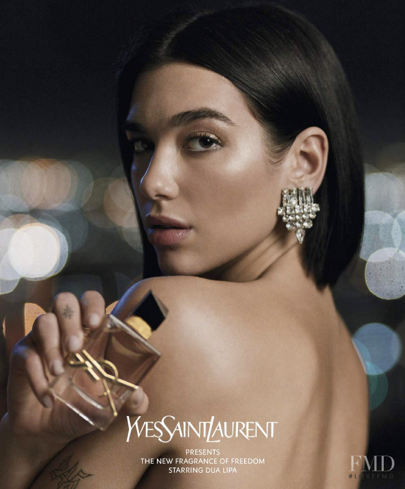 Dua Lipa featured in  the YSL Fragrance Libre The New Fragrance Of Freedom advertisement for Autumn/Winter 2019