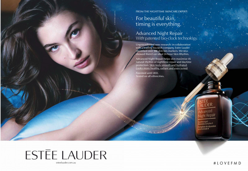 Grace Elizabeth featured in  the Estée Lauder advertisement for Autumn/Winter 2019