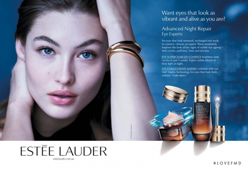 Grace Elizabeth featured in  the Estée Lauder advertisement for Autumn/Winter 2019