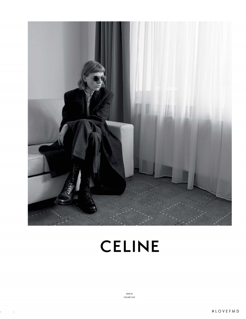 Sonia Komarova featured in  the Celine advertisement for Autumn/Winter 2019