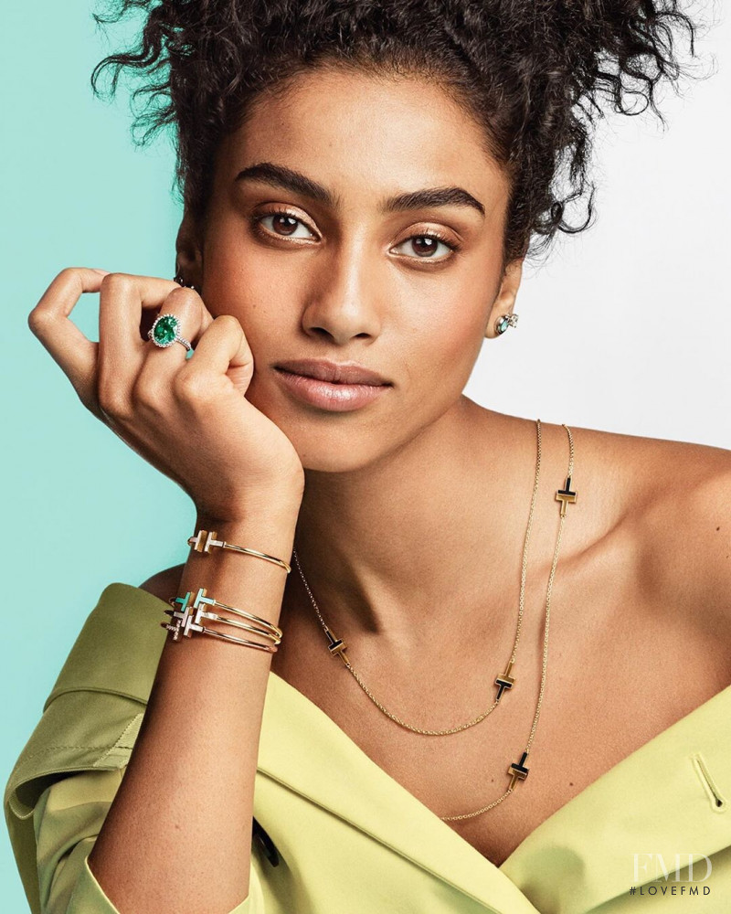 Imaan Hammam featured in  the Tiffany & Co. advertisement for Autumn/Winter 2019