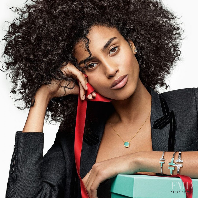 Imaan Hammam featured in  the Tiffany & Co. advertisement for Autumn/Winter 2019