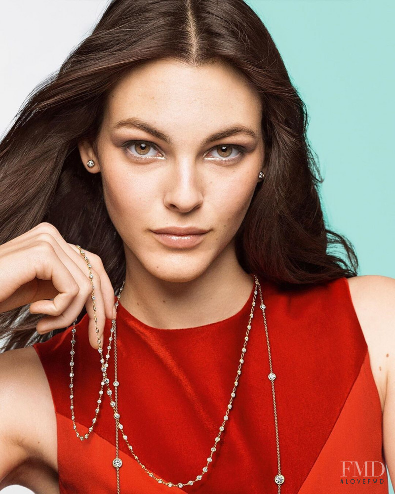 Vittoria Ceretti featured in  the Tiffany & Co. advertisement for Autumn/Winter 2019