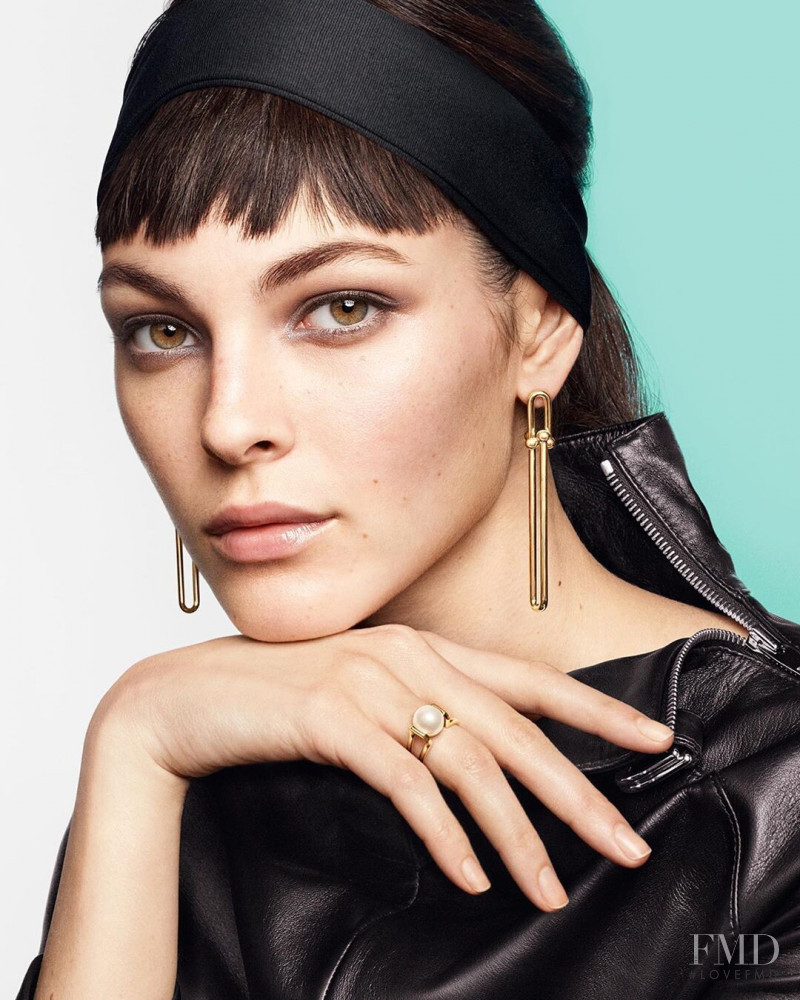 Vittoria Ceretti featured in  the Tiffany & Co. advertisement for Autumn/Winter 2019
