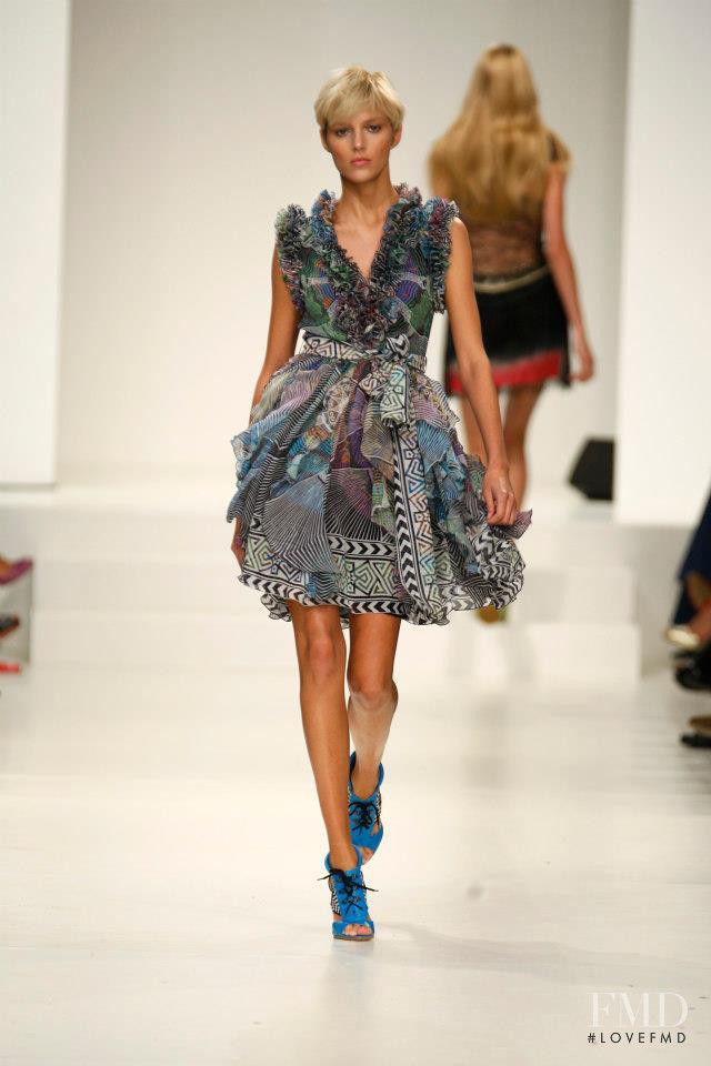 Anja Rubik featured in  the Matthew Williamson fashion show for Spring/Summer 2008