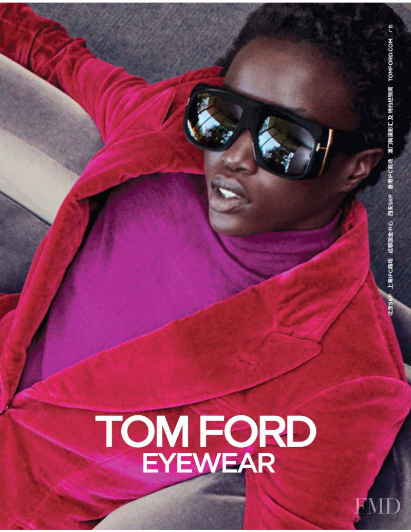 Anok Yai featured in  the Tom Ford Eyewear advertisement for Autumn/Winter 2019