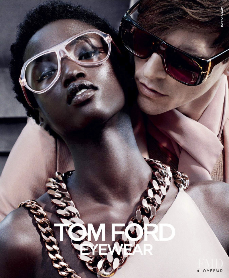 Anok Yai featured in  the Tom Ford Eyewear advertisement for Autumn/Winter 2019