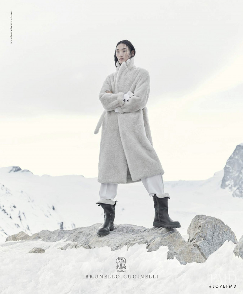 Lina Zhang featured in  the Brunello Cucinelli advertisement for Autumn/Winter 2019