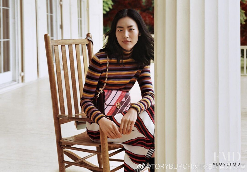 Liu Wen featured in  the Tory Burch advertisement for Autumn/Winter 2019