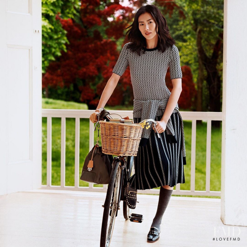 Liu Wen featured in  the Tory Burch advertisement for Autumn/Winter 2019