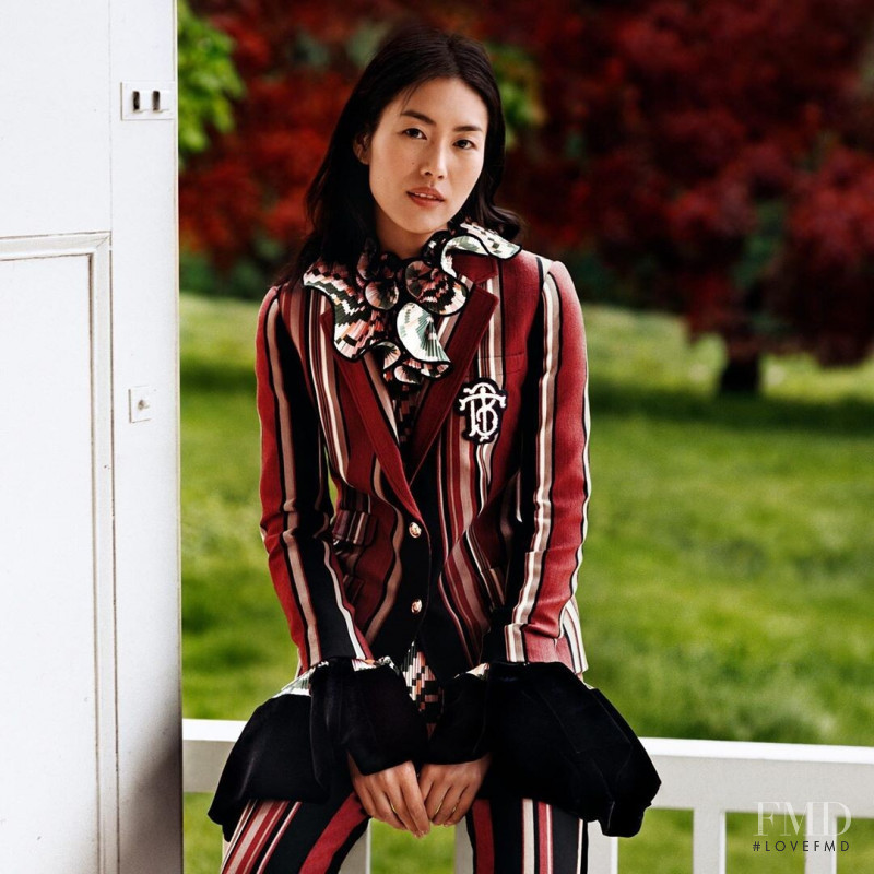 Liu Wen featured in  the Tory Burch advertisement for Autumn/Winter 2019