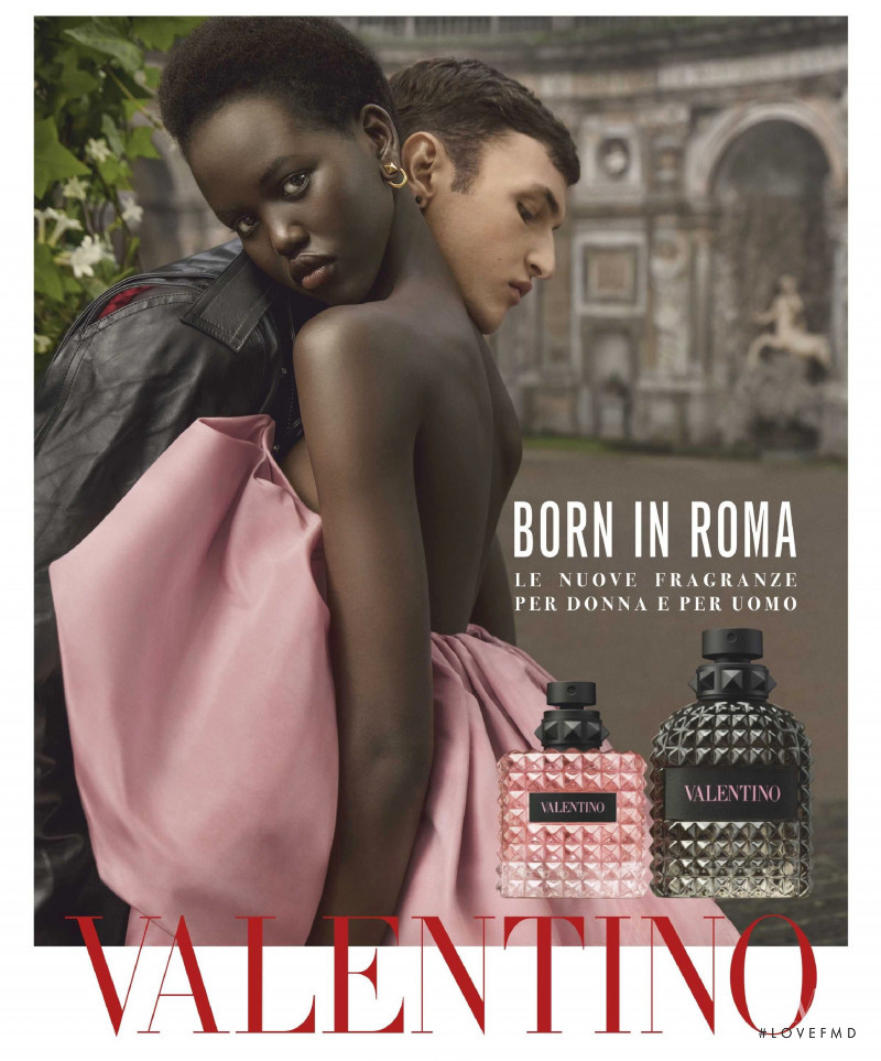 Adut Akech Bior featured in  the Valentino Born In Roma Fragrance advertisement for Autumn/Winter 2019