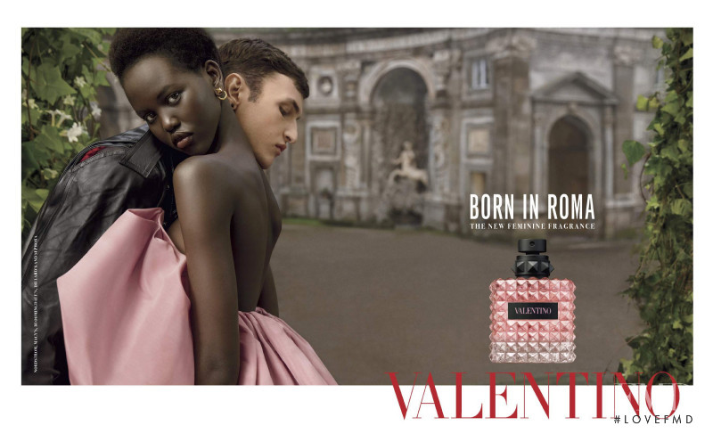 Adut Akech Bior featured in  the Valentino Born In Roma Fragrance advertisement for Autumn/Winter 2019