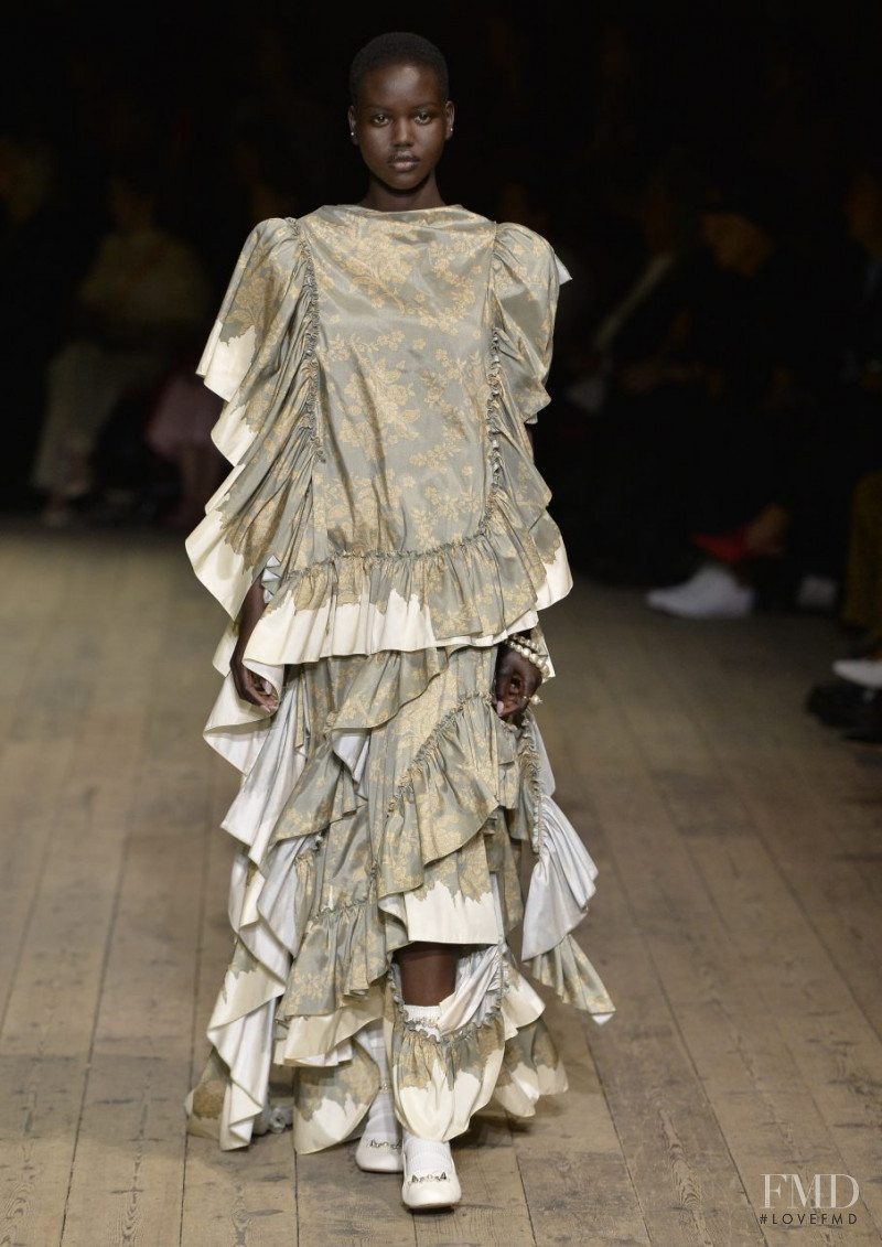 Adut Akech Bior featured in  the Simone Rocha fashion show for Spring/Summer 2020