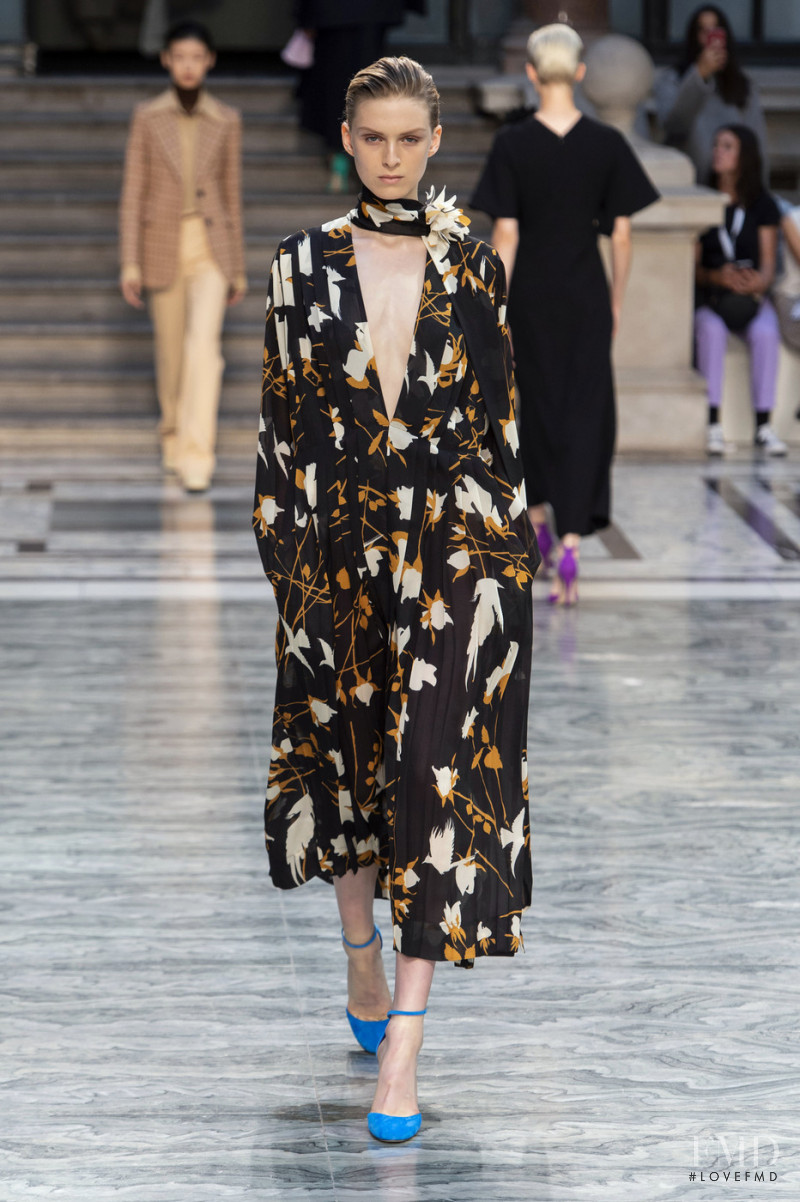 Emily Driver featured in  the Victoria Beckham fashion show for Spring/Summer 2020