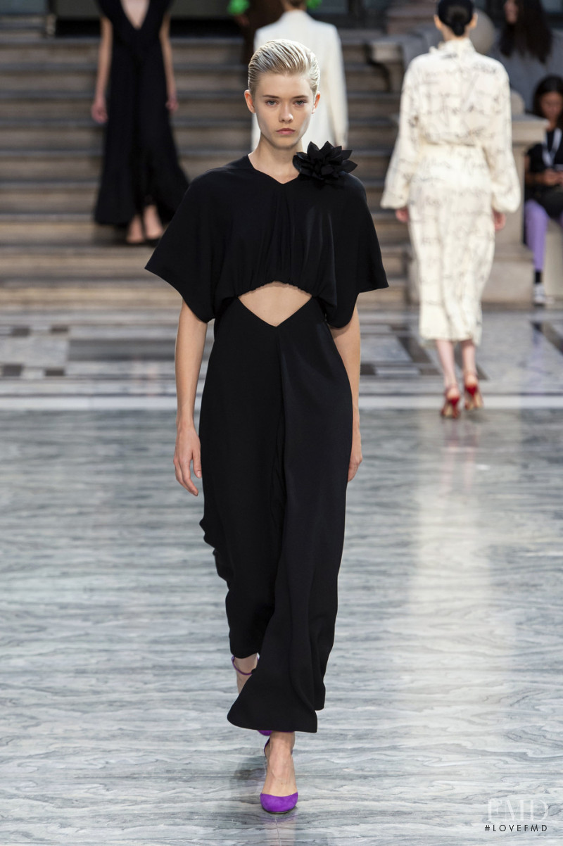 Maike Inga featured in  the Victoria Beckham fashion show for Spring/Summer 2020