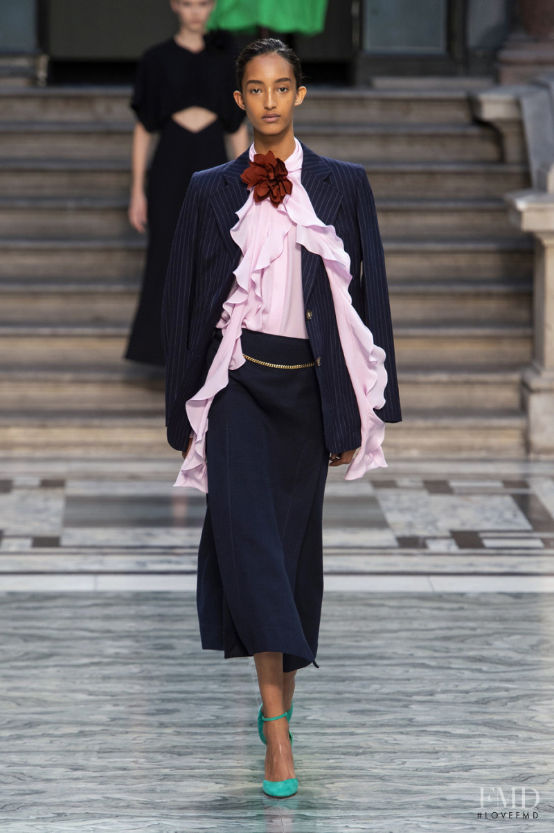 Mona Tougaard featured in  the Victoria Beckham fashion show for Spring/Summer 2020