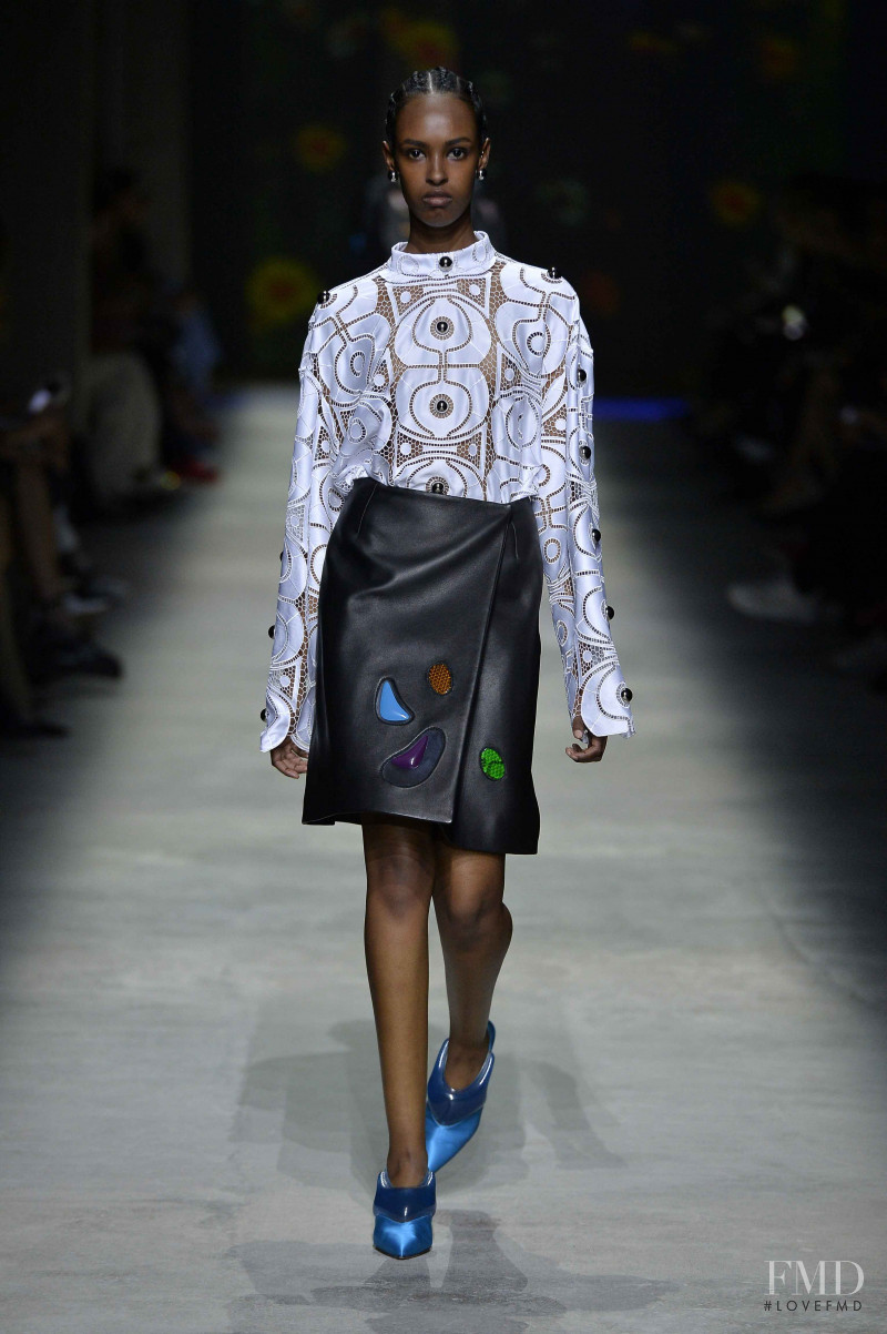 Warsan W featured in  the Christopher Kane fashion show for Spring/Summer 2020