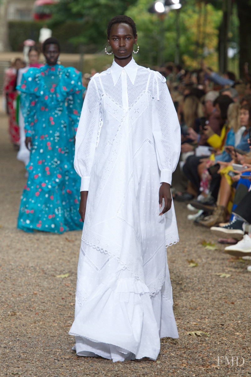 Nyarach Abouch Ayuel Aboja featured in  the Erdem fashion show for Spring/Summer 2020