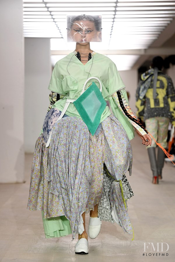 Lily McMenamy featured in  the Matty Bovan fashion show for Spring/Summer 2020