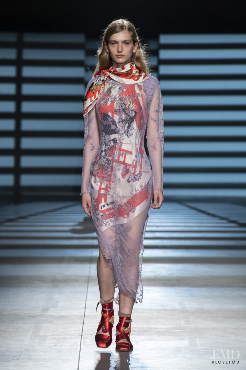 Mia Brammer featured in  the Preen by Thornton Bregazzi fashion show for Spring/Summer 2020