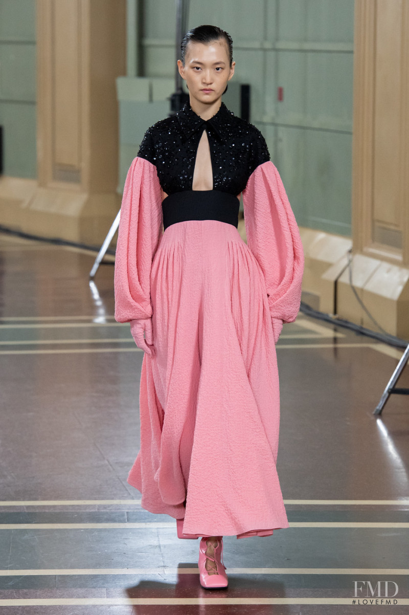 Wangy Xinyu featured in  the Emilia Wickstead fashion show for Spring/Summer 2020
