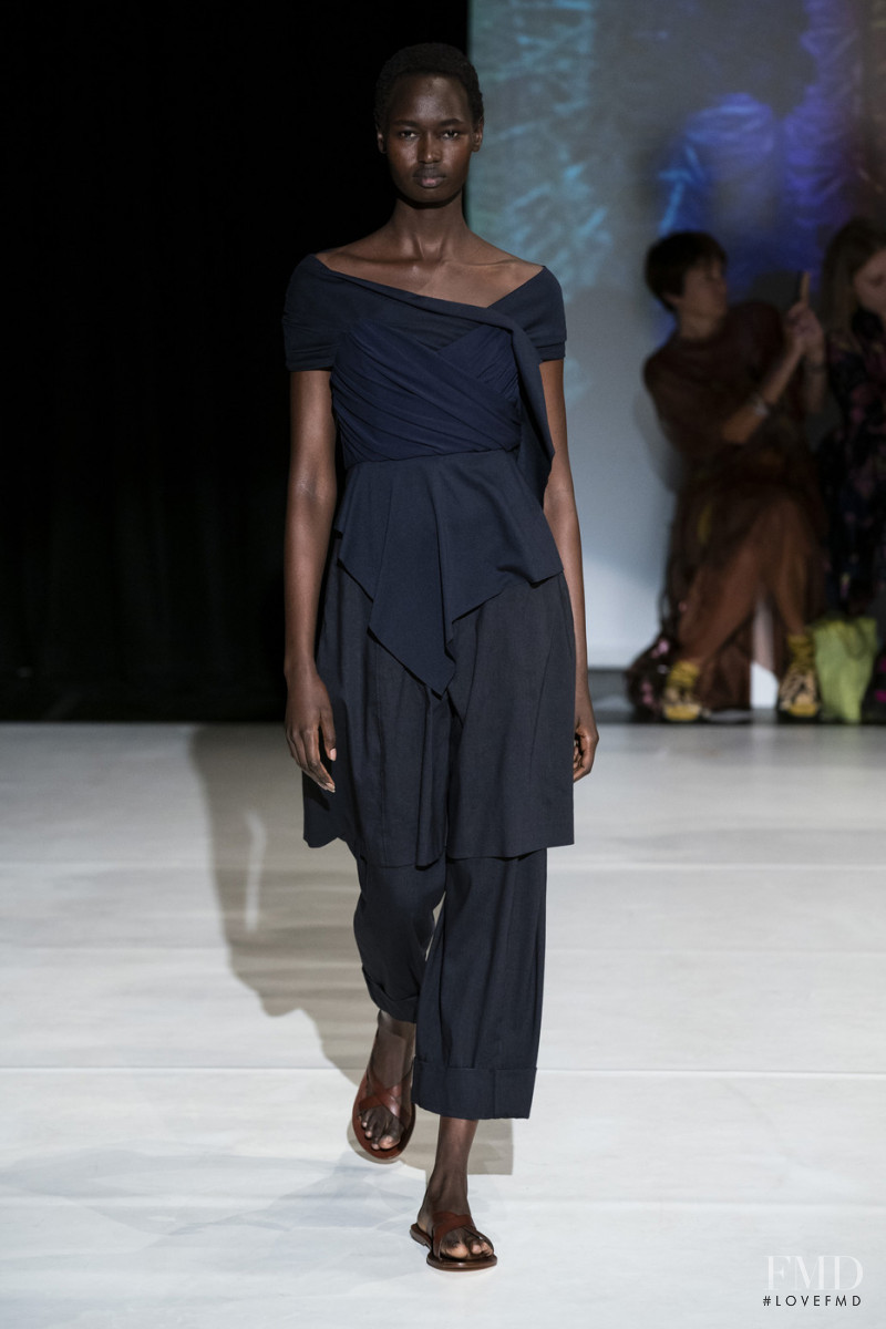 Nyarach Abouch Ayuel Aboja featured in  the Hussein Chalayan fashion show for Spring/Summer 2020