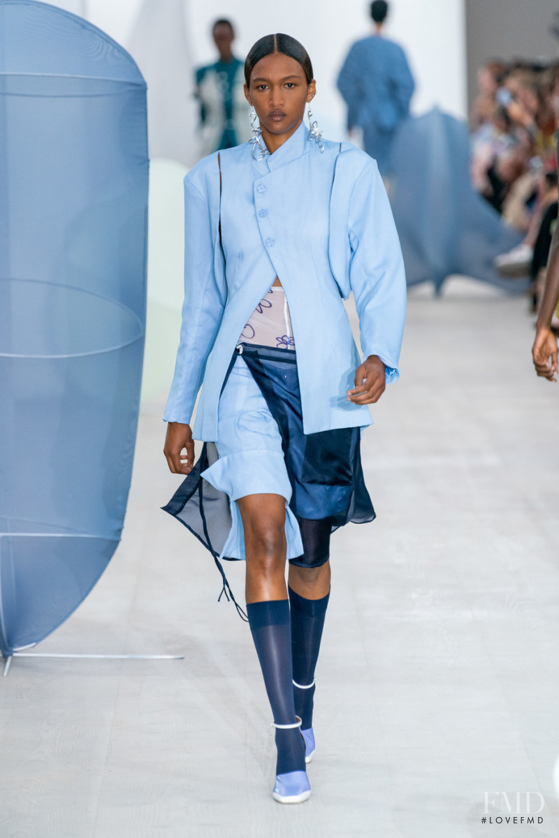 Coralie Jean-Francois featured in  the Richard Malone fashion show for Spring/Summer 2020
