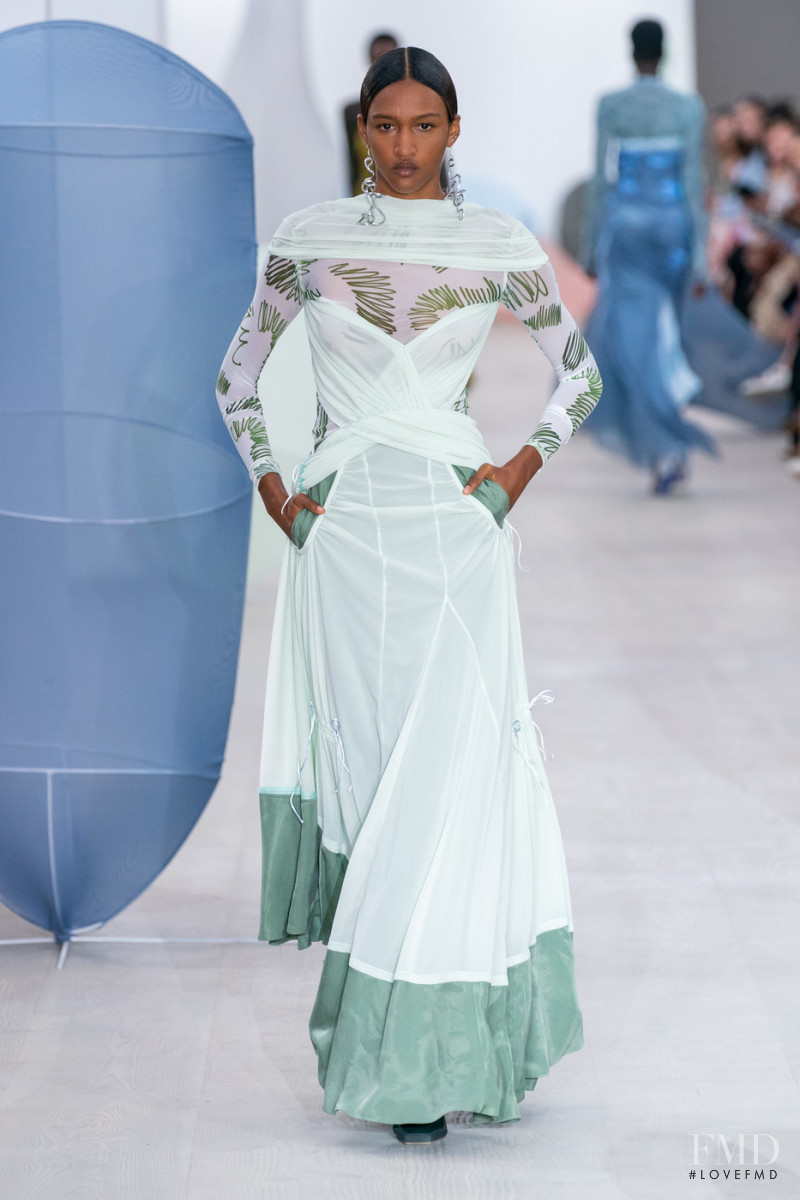 Coralie Jean-Francois featured in  the Richard Malone fashion show for Spring/Summer 2020