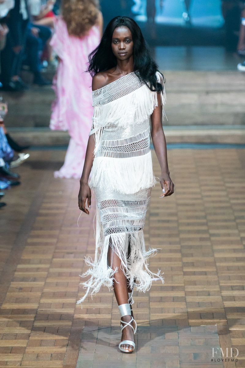 Fatou Jobe featured in  the Julien Macdonald fashion show for Spring/Summer 2020