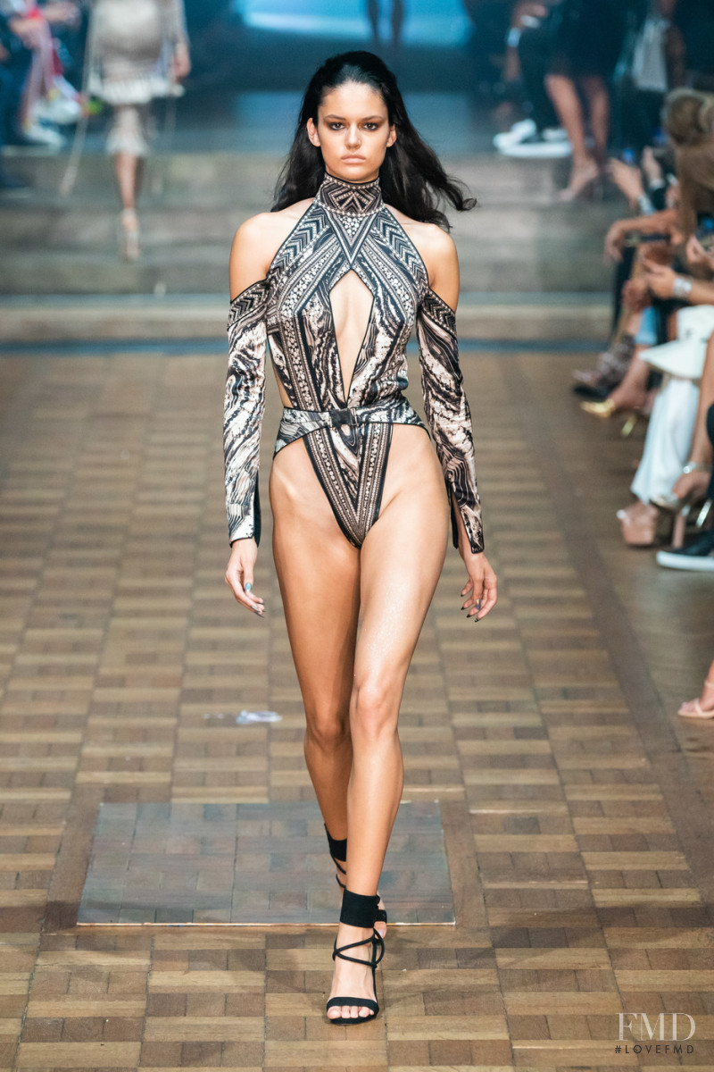 Nikki Vonsee featured in  the Julien Macdonald fashion show for Spring/Summer 2020