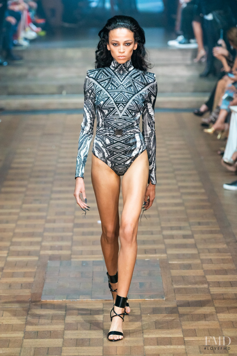 Emily Viviane featured in  the Julien Macdonald fashion show for Spring/Summer 2020
