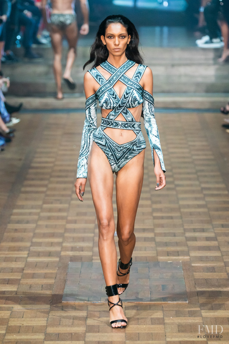 Mayara Moreno featured in  the Julien Macdonald fashion show for Spring/Summer 2020