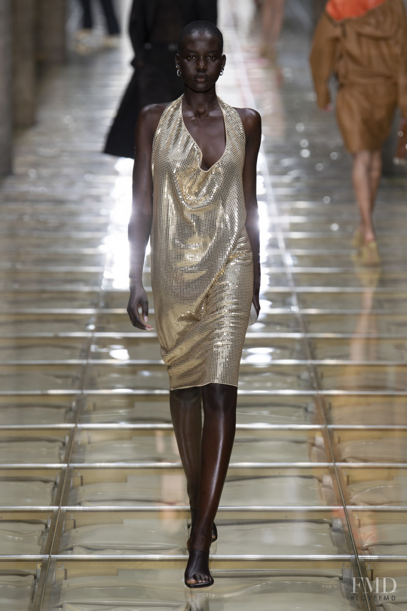 Adut Akech Bior featured in  the Bottega Veneta fashion show for Spring/Summer 2020