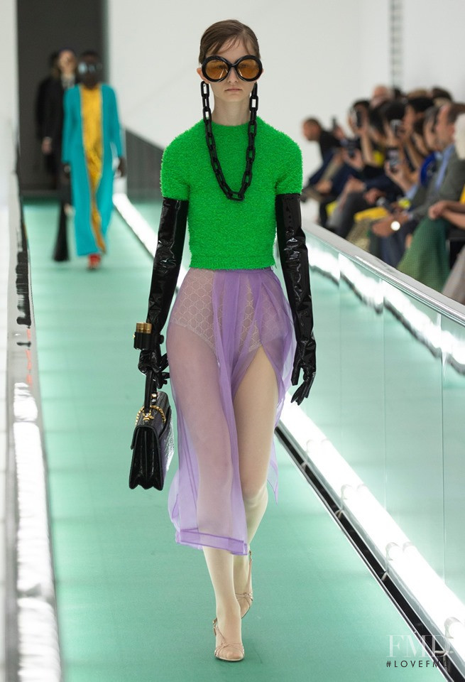 Olga Kulibaba featured in  the Gucci fashion show for Spring/Summer 2020