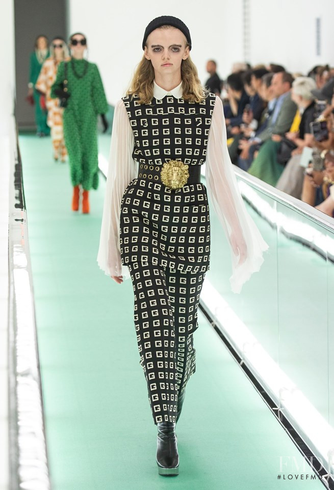 Delphi McNicol featured in  the Gucci fashion show for Spring/Summer 2020