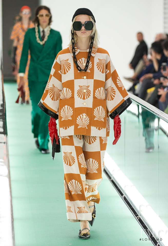 Unia Pakhomova featured in  the Gucci fashion show for Spring/Summer 2020