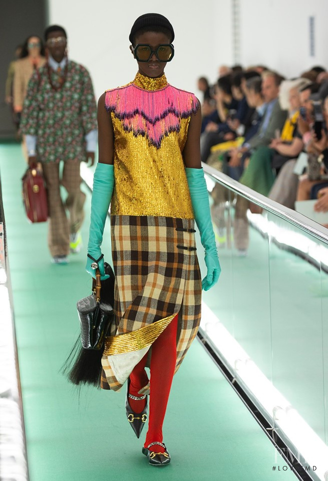 Yorgelis Marte featured in  the Gucci fashion show for Spring/Summer 2020