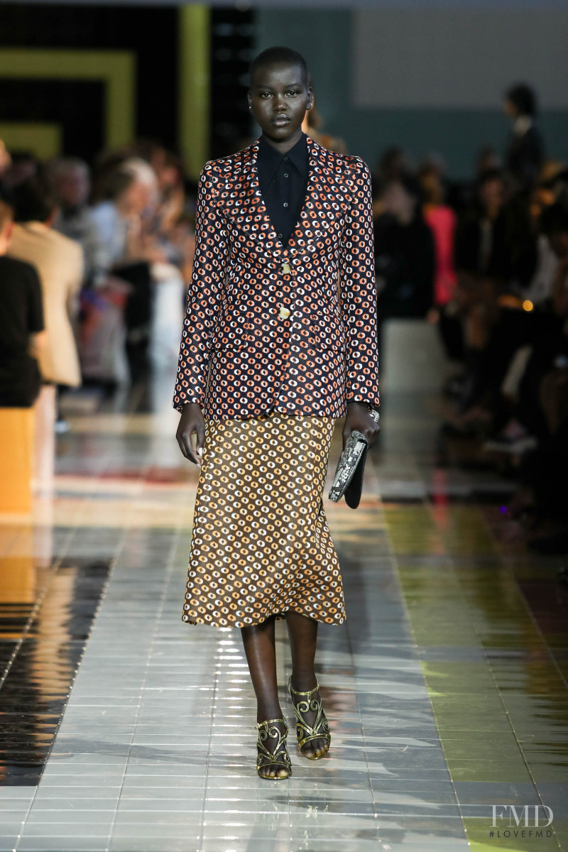 Adut Akech Bior featured in  the Prada fashion show for Spring/Summer 2020