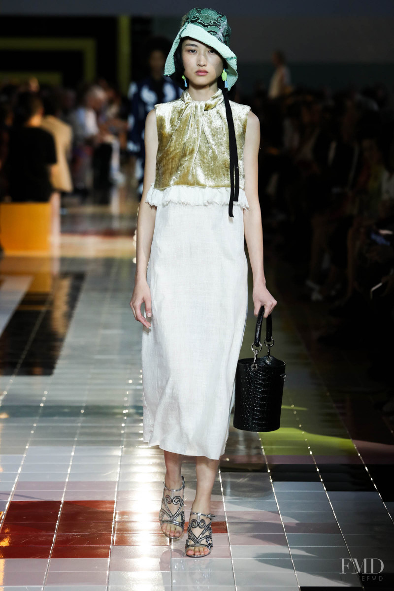 Jing Wen featured in  the Prada fashion show for Spring/Summer 2020