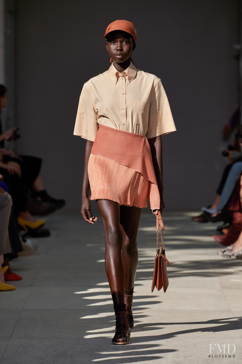 Ajok Madel featured in  the Salvatore Ferragamo fashion show for Spring/Summer 2020