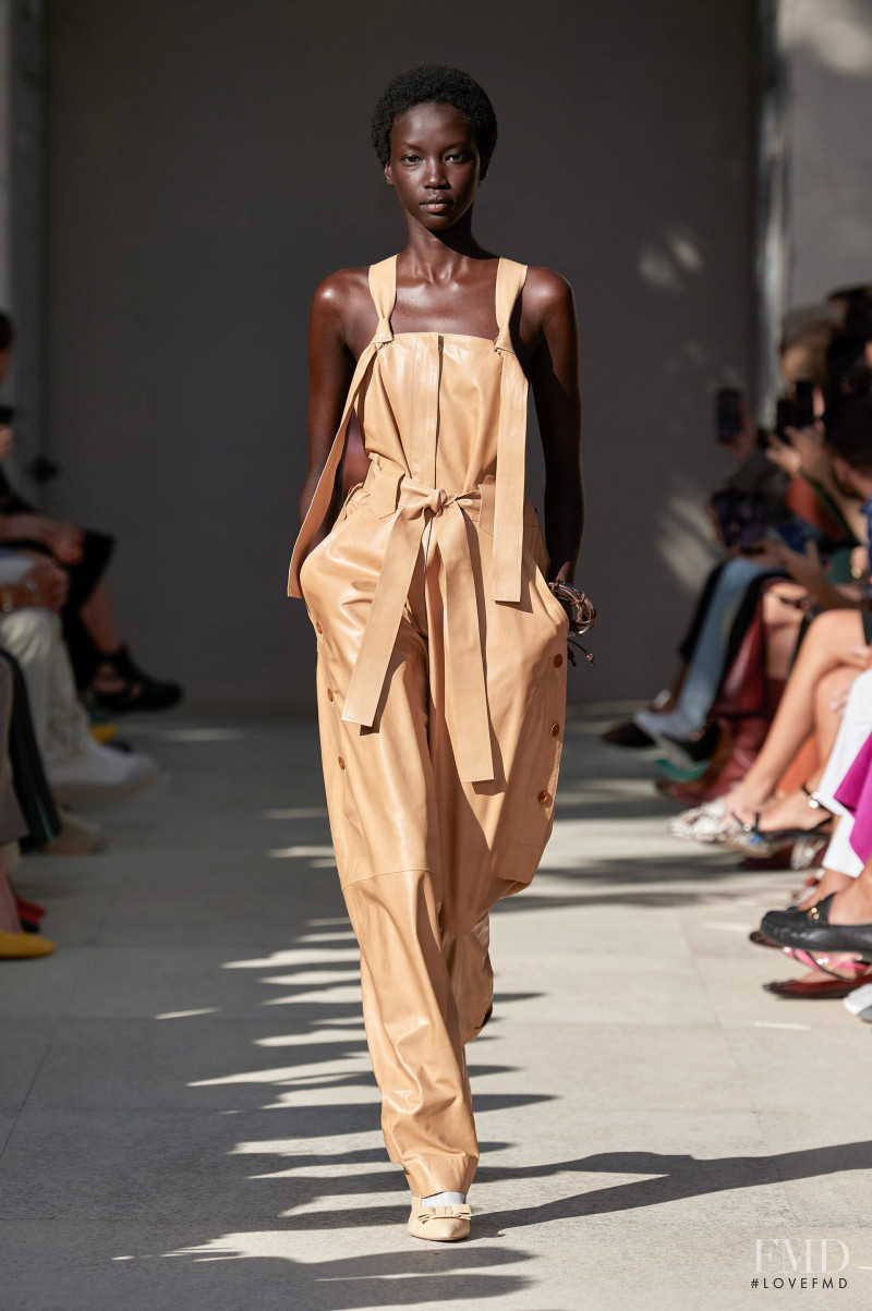 Anok Yai featured in  the Salvatore Ferragamo fashion show for Spring/Summer 2020