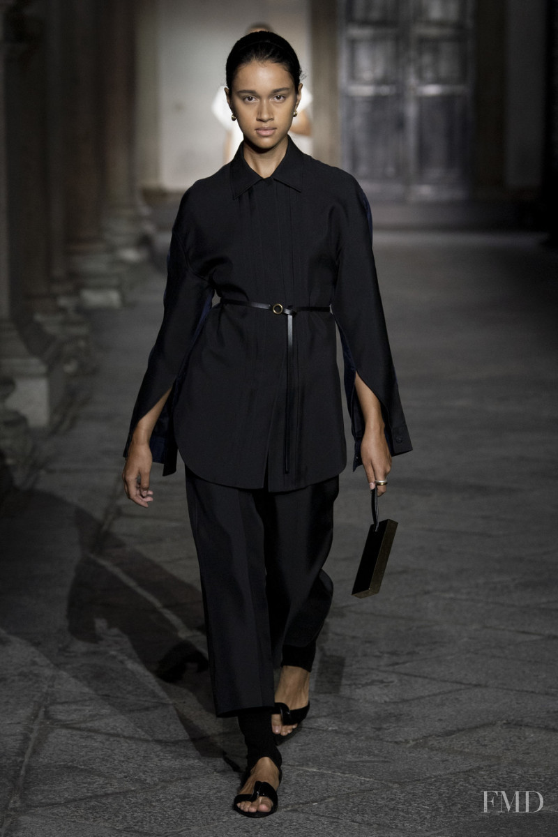 Mara Kasanpawiro featured in  the Jil Sander fashion show for Spring/Summer 2020