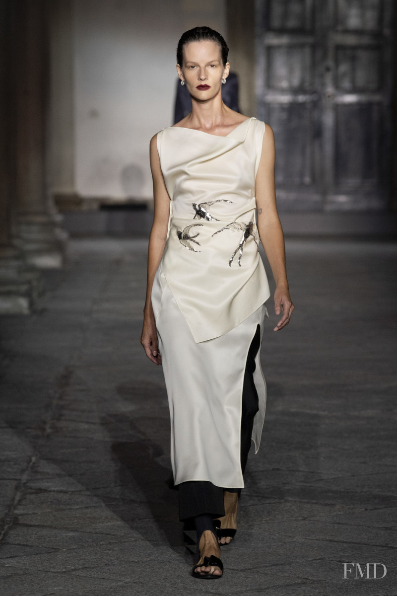 Sara Blomqvist featured in  the Jil Sander fashion show for Spring/Summer 2020