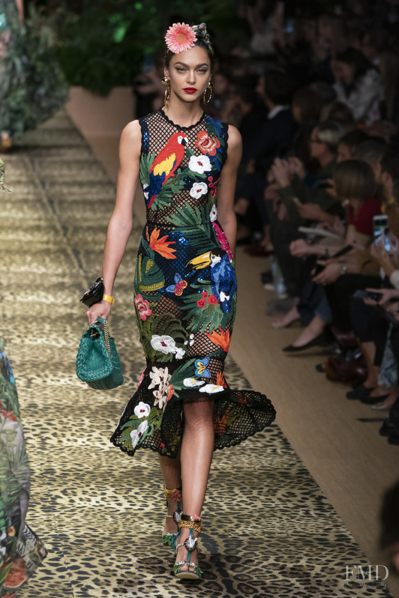 Zhenya Katava featured in  the Dolce & Gabbana fashion show for Spring/Summer 2020